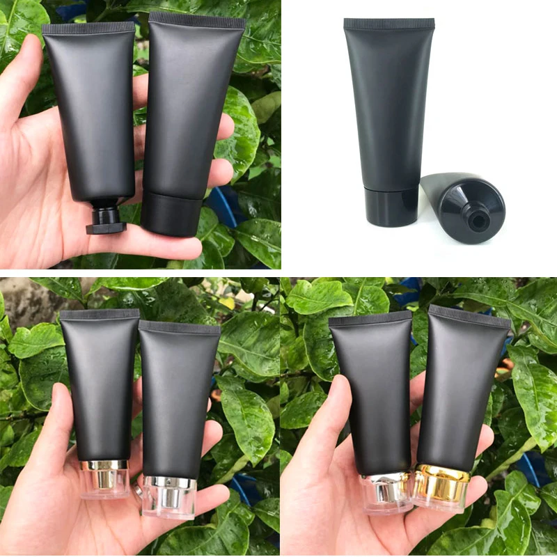 Матовый черный 60 мл Мягкие пластиковые тубы г косметический крем для ног маска