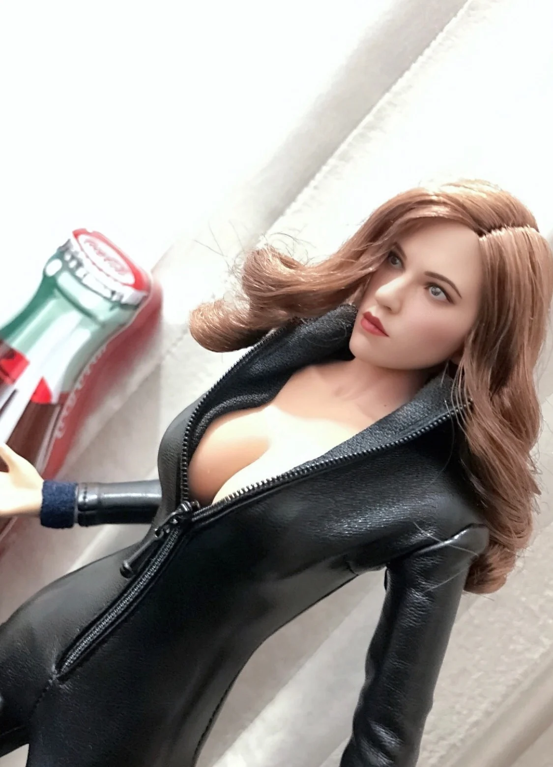 CopyCat 1/6 Капитан Америка Скарлет Johansson голова лепировать черную корову голова резьба для 12 дюймов DIY фигурки