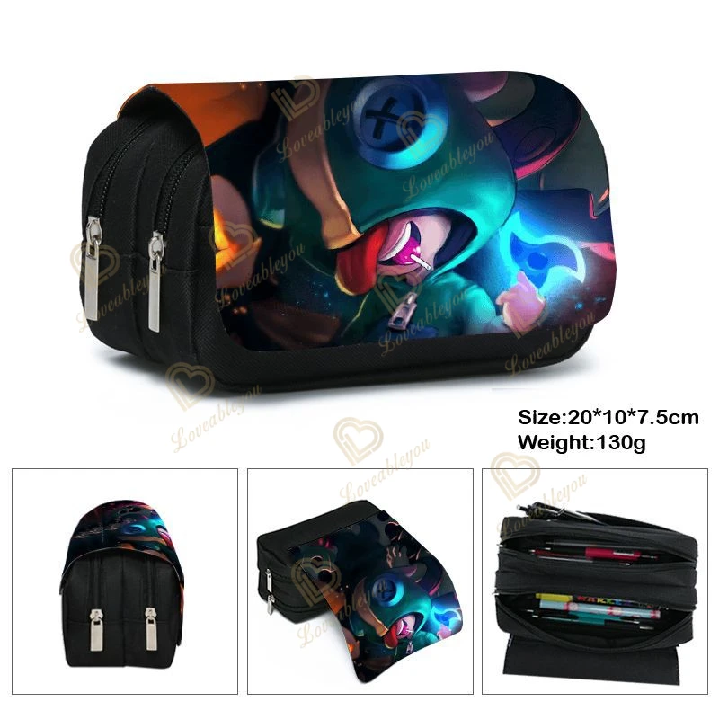 

Game Crow Shark leon Pencil Case Cute Canvas Zipper Pencil Bag Pencil Box kids Stationery gift impostor Student school supplies