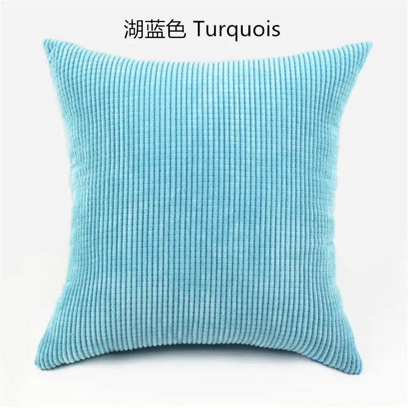 Smal plaid Turquois Nordic подушка в клетку для стула крышка мягкая полосатая бархатная Цвет однотонные диванные подушки, чехол для дивана домашний Декор автомобиля изготовленный на заказ 30/35/40/45/50/60 см - Цвет: Smal plaid Turquois