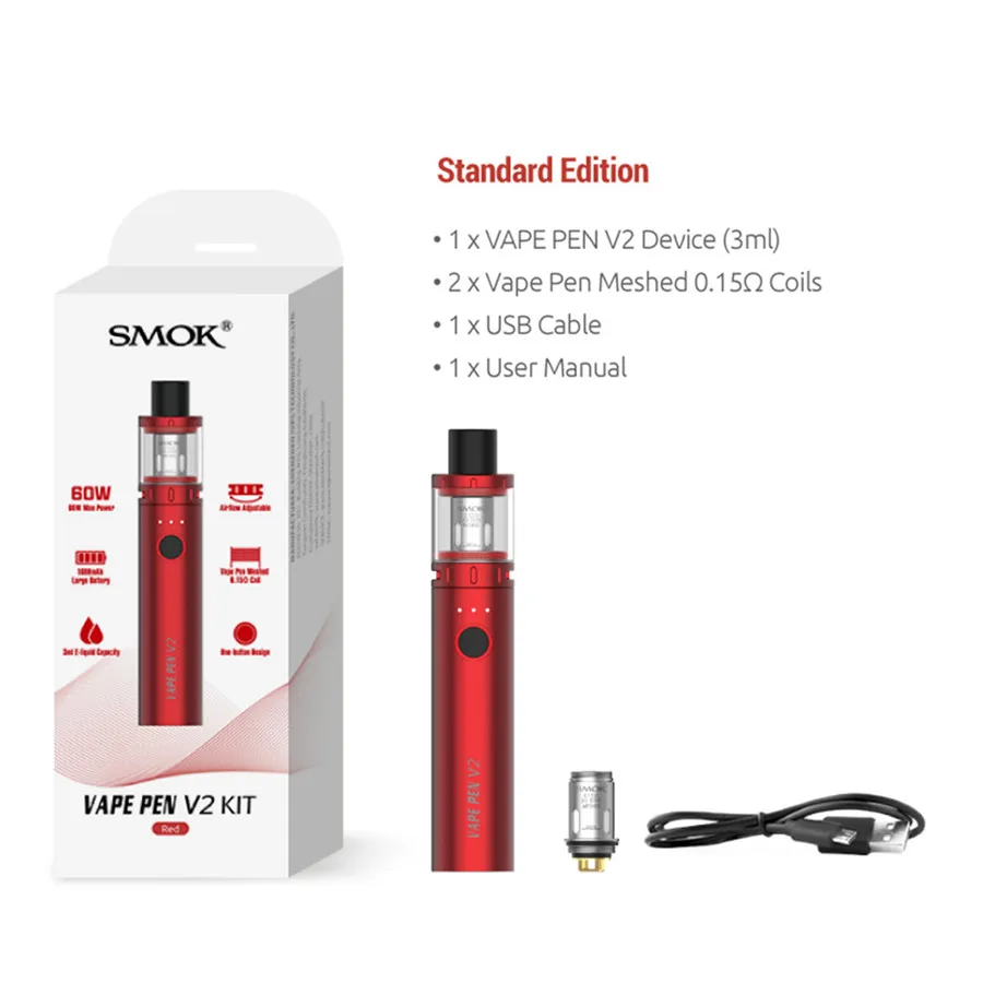 Электронная сигарета мод SMOK vAPE PEN V2 комплект бокс испаритель электронная батарея