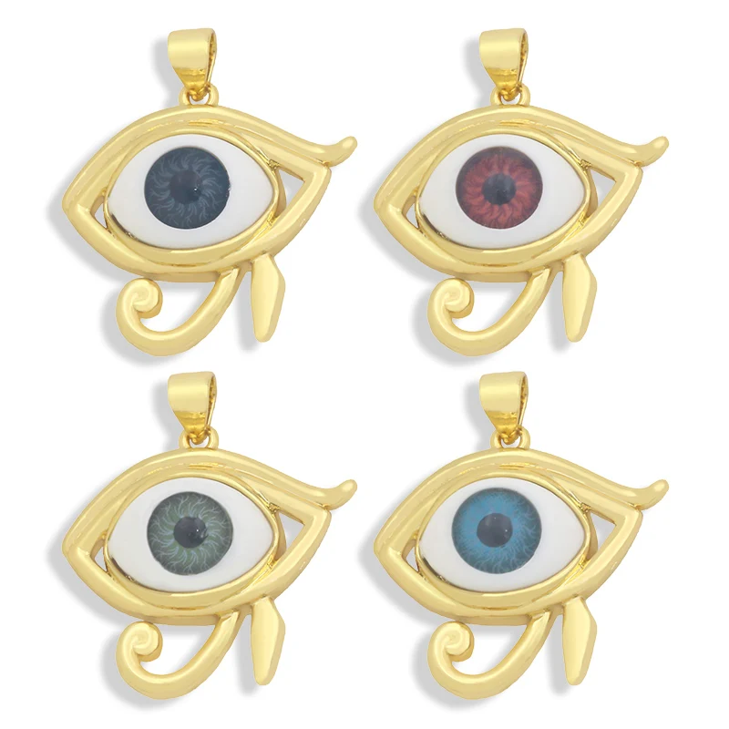 

OCESRIO Evil Eye Pendants Copper Gold Plated Resin Pendants Turkish Eye Pendants Jewellery Crafts Wholesale pdta400