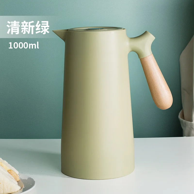 

Fashion Insulation Kettle Household Insulation Pots Glass Liner Thermos Kettle Coffee Pot 1L Cups
