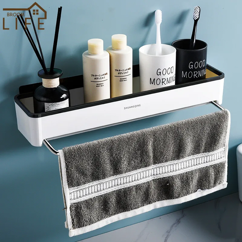 Ванная комната полка Полотенца держатель выдвижная вешалка для душа шампунь