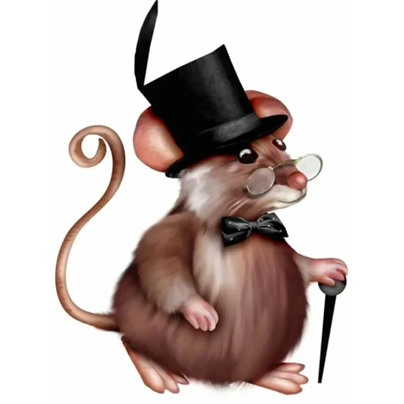 

Cartoon Cute Old Mouse 5d Diy Diamond Painting Full Square Drill Diamond Mosaic Square Diamond Embroidery Stitch Cross Rat Gifts