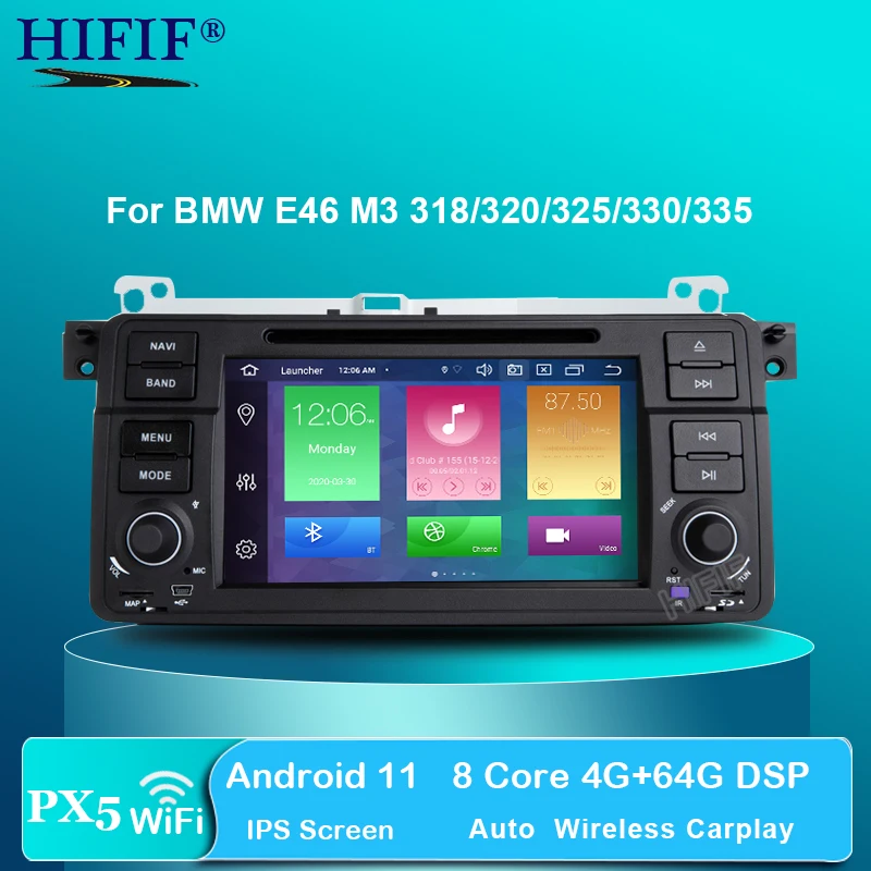 PX5 DSP IPS Android 11 4G Автомобильный GPS Радио Стерео Carplay для BMW E46 M3 Land Rover 75 3 серия dvd плеер