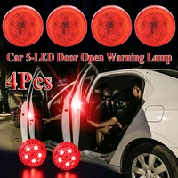 4pcs car opening door warning lights led car door alarm signal light wireless waterproof anti rear end collision lamps car light