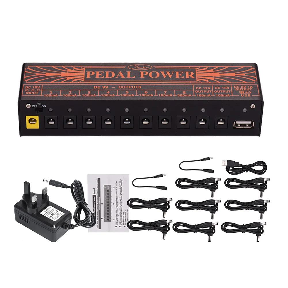 Электростанция Rowin компактного размера для гитарных эффектов 10 изолированных