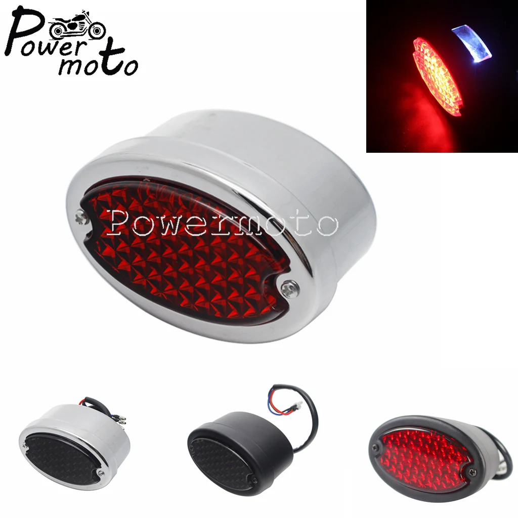 

Светодиодный задний фонарь для мотоцикла, хромированный стоп-сигнал для кафе, Racer, Chopper, поплавок, смягчасветильник задний фонарь для номерн...