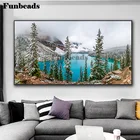 Алмазная мозаика 100x50 см, Снежная гора, 3d вышивка, алмазная ручная работа, квадратнаякруглая наклейка с пейзажем FF4128