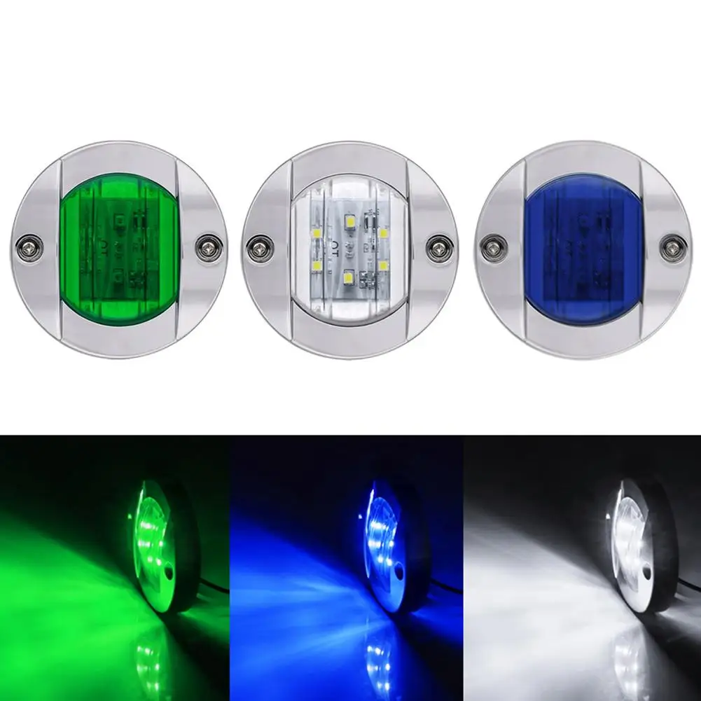 

DC 12V Yacht LED Rear Light Turn Signal Light with Plating Frame 120 Degree White Blue Green Light Cruise Ship Boat Tail Lamps