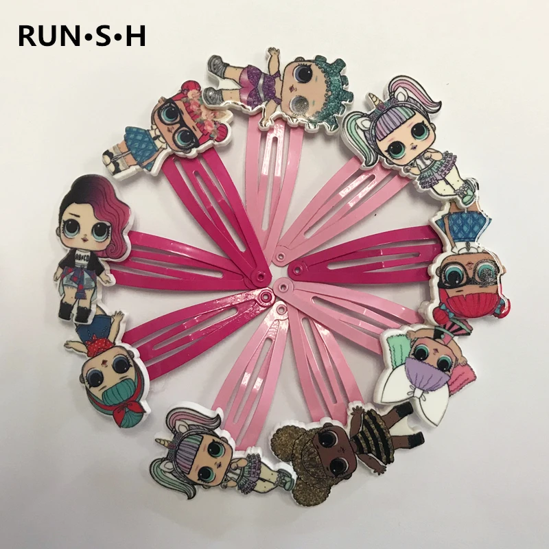 100Pcs Newborn Headband Kids Hair Accessories Headwear Mickey Hairpins Cartoon Mermaid Horse Rainbow Clip for Girl | Детская одежда и