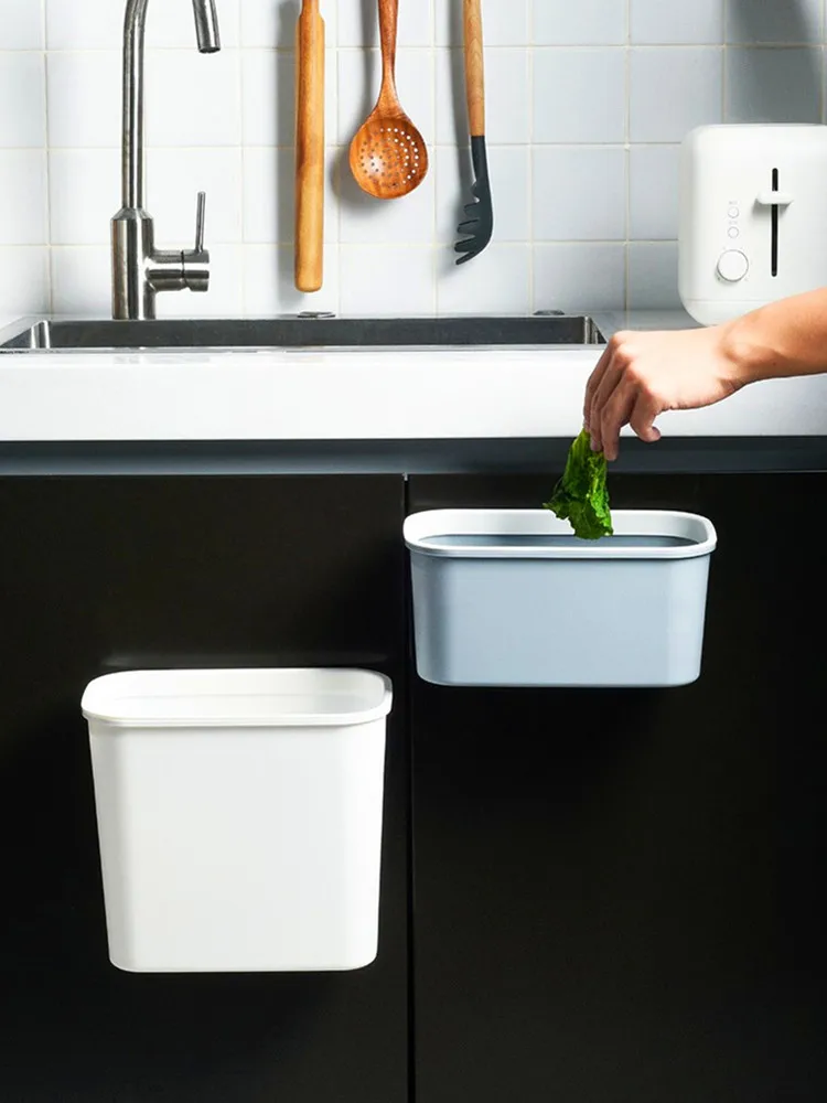 

Recycling Creative Plastic Food Hanging Waste Bin Mini Trash Can Kitchen Garbage Mini Recycle Kosz Na Smieci Home Garden BJ50LJ