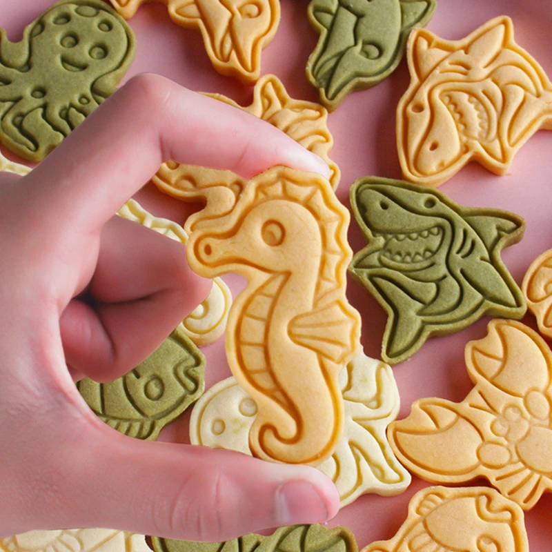 

Sea Animals Biscuits Mold Set Easter Baking Gifts DIY Creative Dogs Cats Cookie Fondant Mould Pastry Tools Accessories