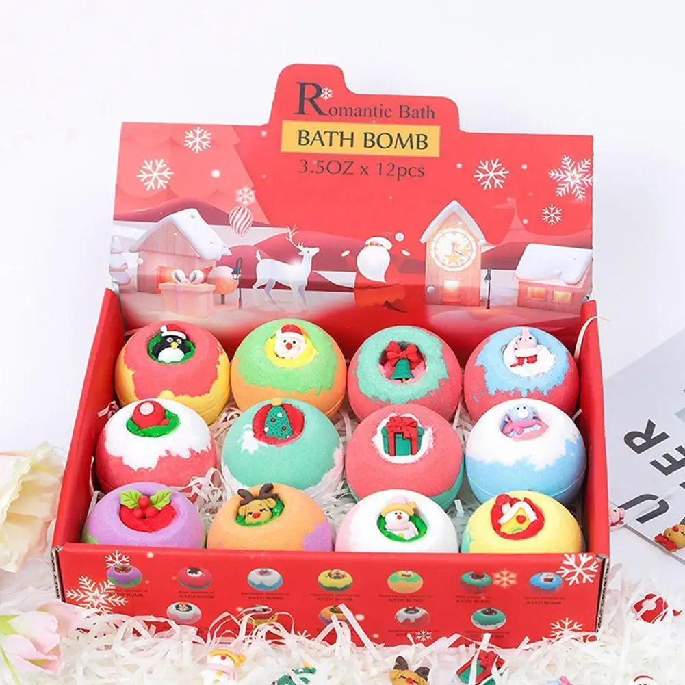 

12 Pcs Natural Spa Essential Oil Bath Bombs Ball Set For Girlfriends Women Moms Christmas Birthday New Year Gifts Salt Bath A0Y6