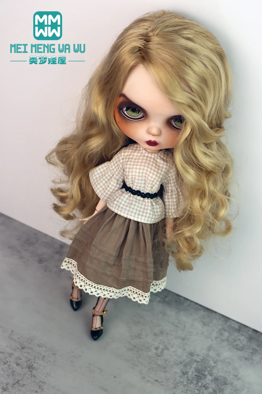 Мини-игрушки для кукол рубашка в клетку розовая юбка Blyth Azone OB22 OB24 28-30 см | Игрушки и