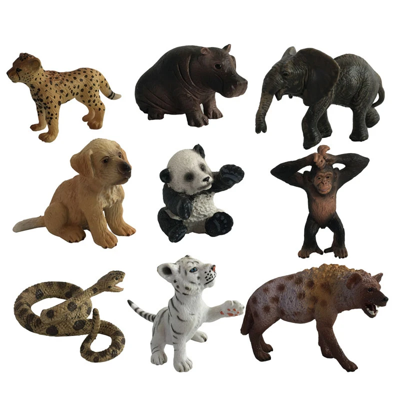 Зоопарк развлекательные игрушки Имитация животных модель Тигр Слон панда