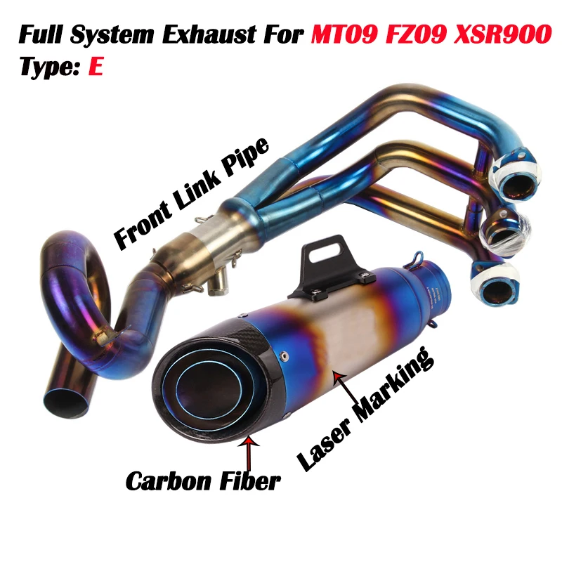 

MT09 FZ09 Motorcycle Exhaust muffler contact pipe exhaust Full System Slip On For yamaha FZ-09 MT-09 MT 09 2014-2018 XSR900