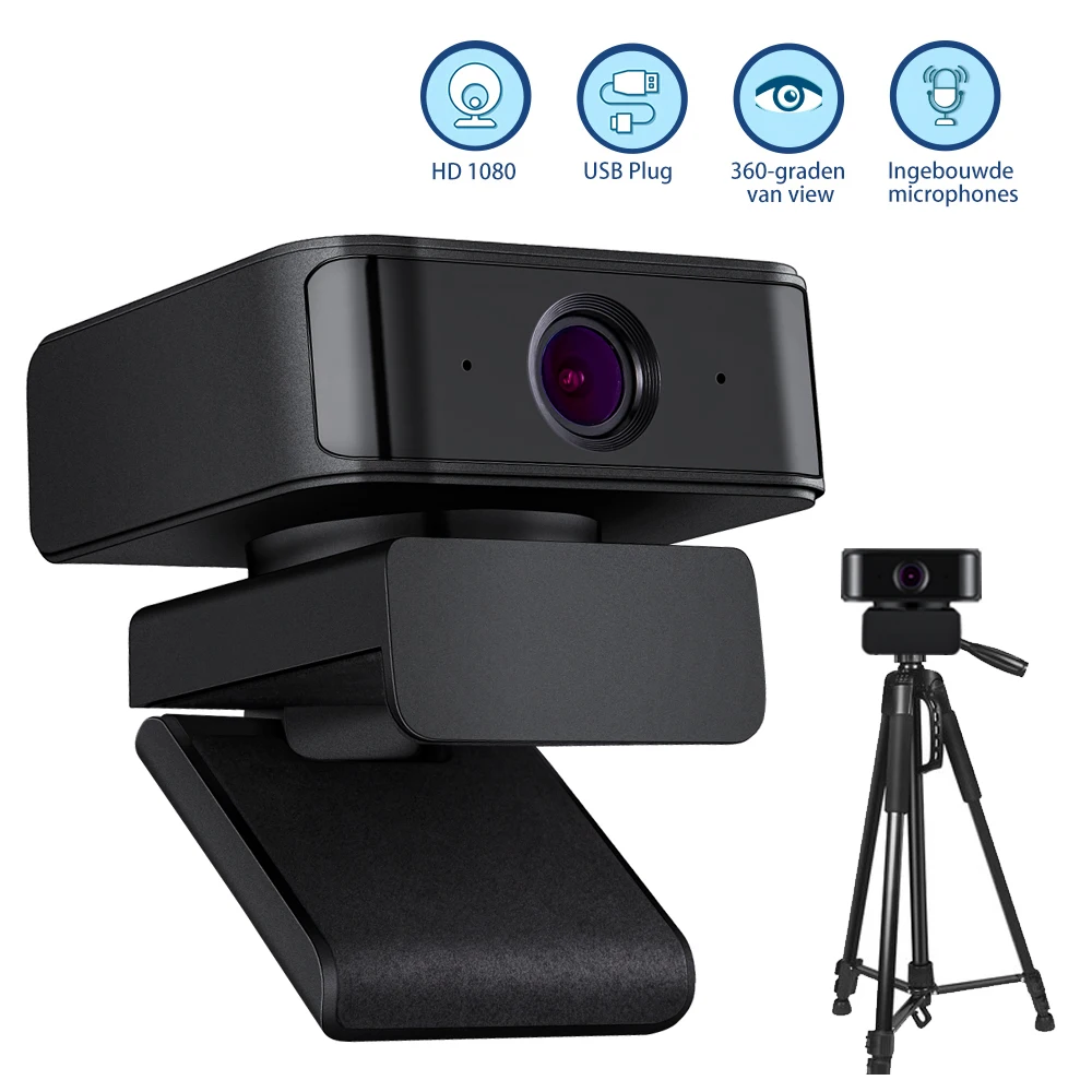 

NEW Webcam 1080P Full HD Web Cam With Microphone USB 360° Automatic Tracking Face Mini Webcamera For PC Laptop Teacher Live