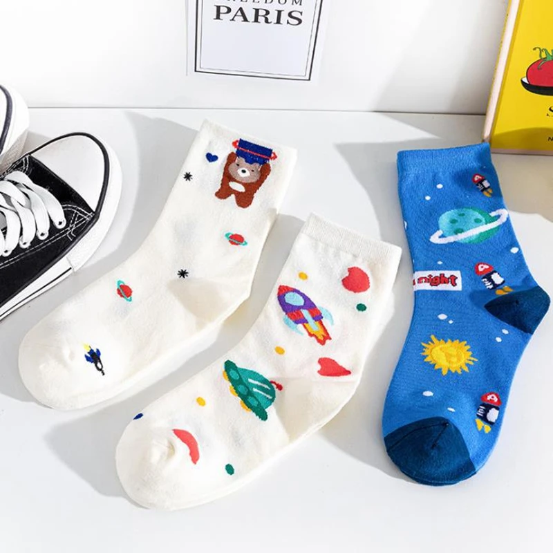 

Носки женские хлопковые Autuman, с рисунком медведя из мультфильма