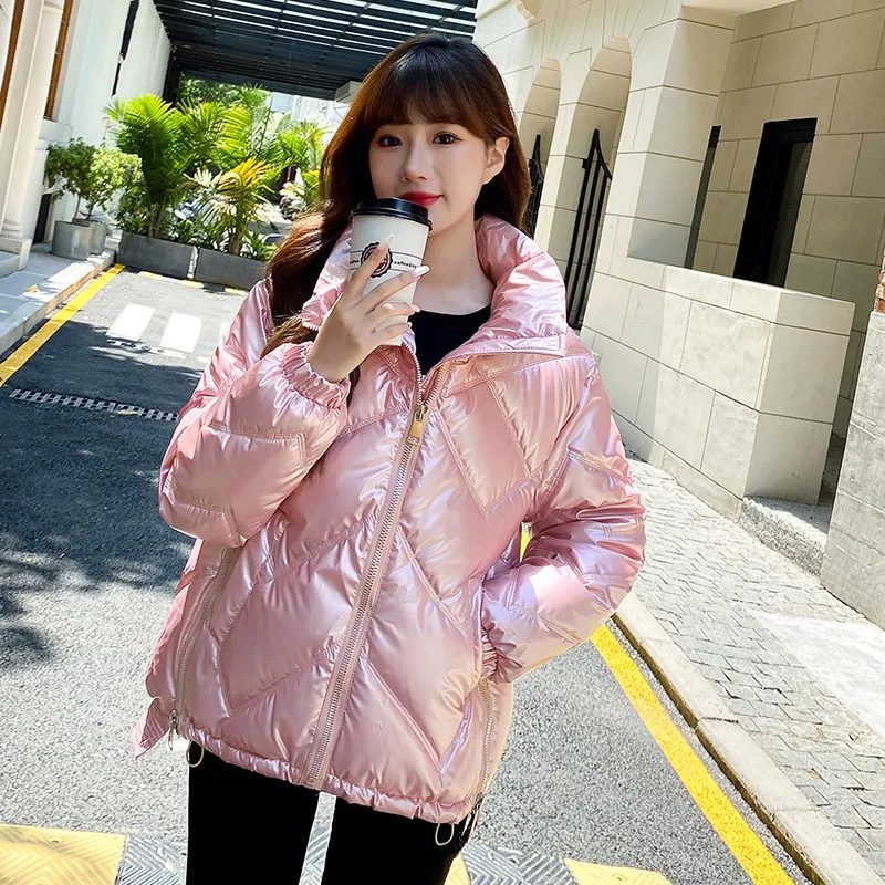 Women Winter Coat Warm Women's Bright surface Jacket Black Parkas Cotton Jacket Female feminino Women Feminina 2021 Clothes