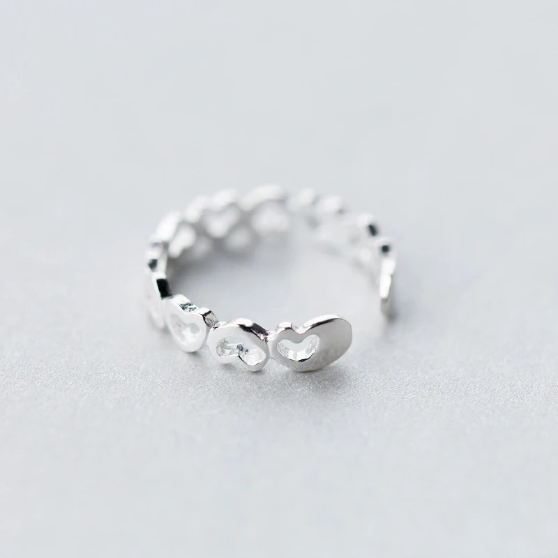 Modian Minimalist Simple Stackable Heart Ring for Women Authentic 925 sterling Silver Adjustable Free Size Fine Jewelry | Украшения и