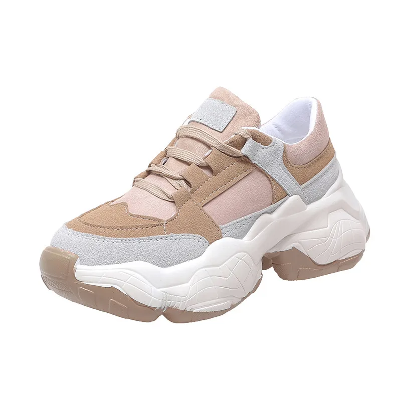 Женские кроссовки на шнуровке Повседневные Удобные туфли платформе 5 см с