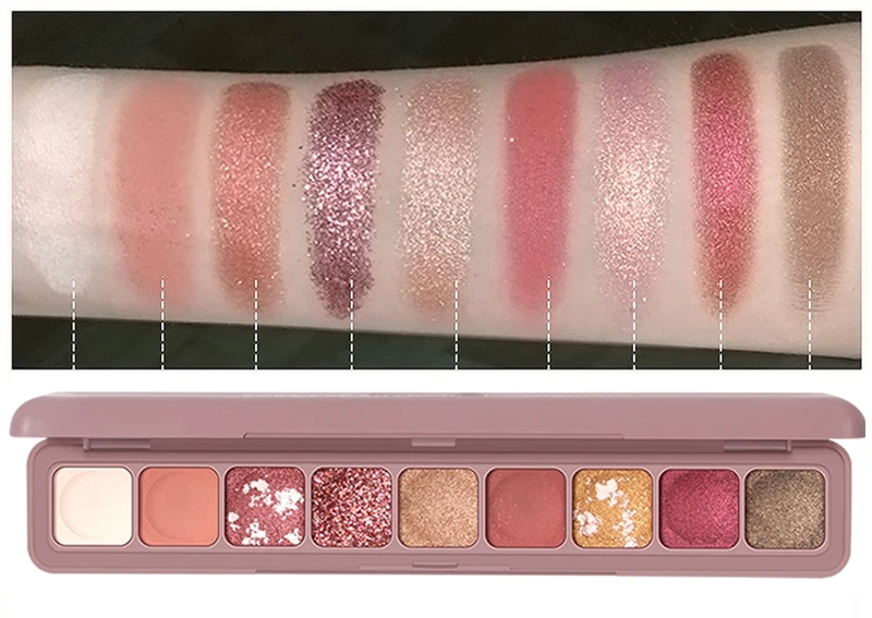 Glitter Eye Shadow Palette Makeup Kit Waterproof 9 Colors Red Nude Matte Pigment Shimmer Colorful Eyeshadow Powder Cosmetics - Цвет: 9color - 03