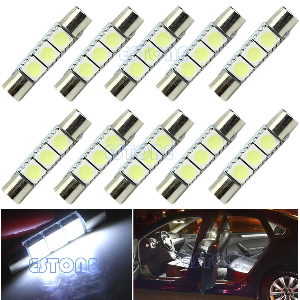 1 шт. T6 3 SMD 5050 Белый светодиодный фонарь для автомобиля солнцезащитный козырек