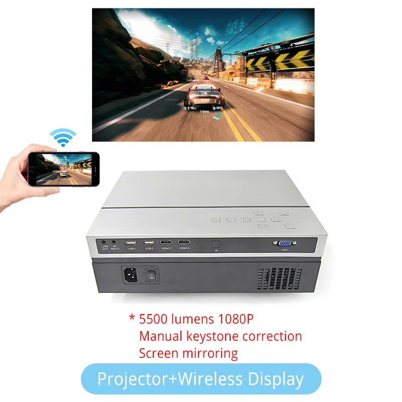 Touyinger T26L нативный 1080p светодиодный full HD проектор видео проектор 5500 люмен FHD Домашний кинотеатр HDMI(Android 9,0 wifi AC3 опционально - Цвет: T26L WD