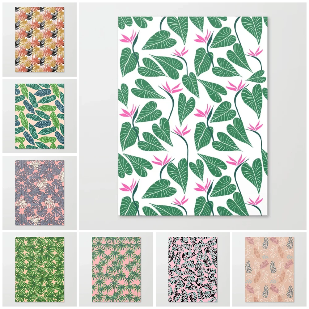 

Self-adhesive Wall Stickers Wall Art Fresh Home Decor Art Print Painting Leaves Poster Living Room Decoration Plant Pictures