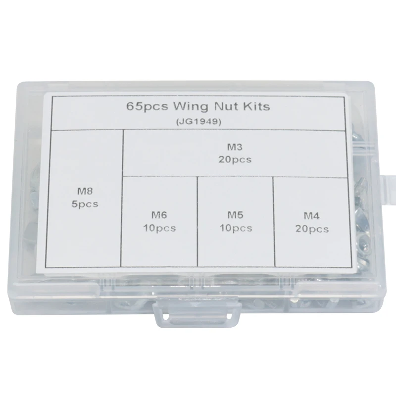 65 шт углеродистая сталь рука затянуть гайка бабочка слиток крыла наборы|Наборы