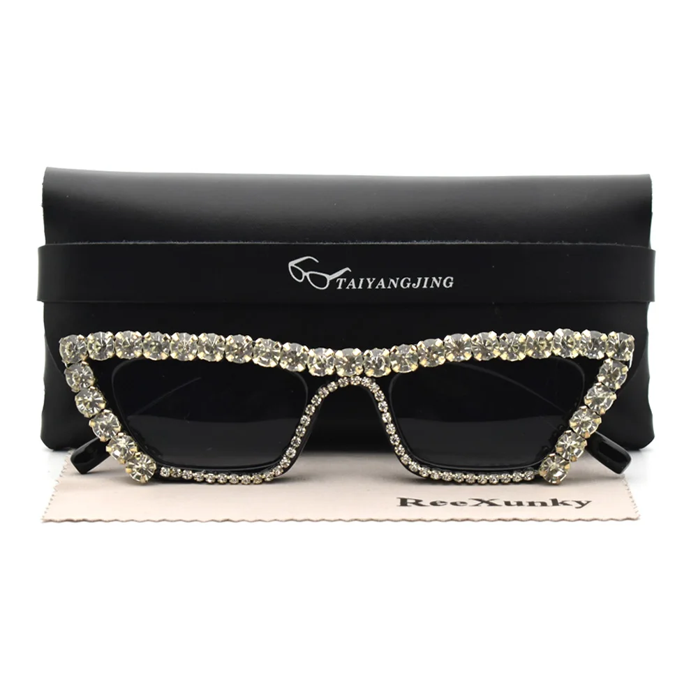 

Брендовые дизайнерские туфли ручной работы Стразы солнцезащитные очки «кошачий глаз» модные очки для женщин Роскошная обувь с украшением ...