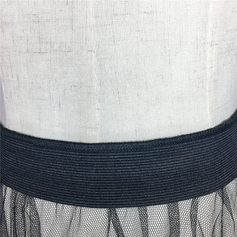 Женская прозрачная сетчатая юбка черная Однослойная Прозрачная Юбка с