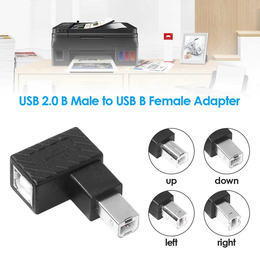 

Новинка фоторазъем USB 2.0 Тип B штекер-гнездо удлинитель прямоугольный преобразователь 90 градусов