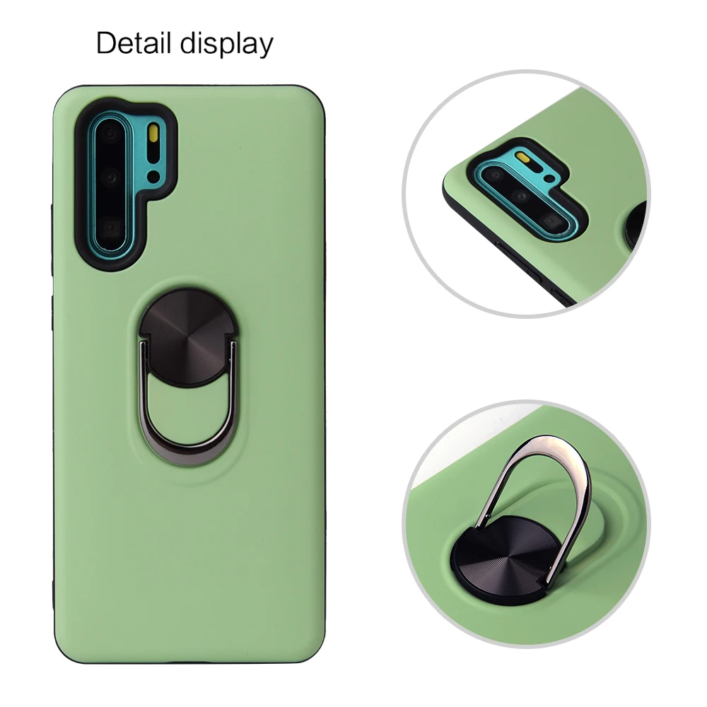 Heavy Duty Car Magnet Armor Case For Huawei P30 pro Lite Rubber Cover 360 Rotating Stand |