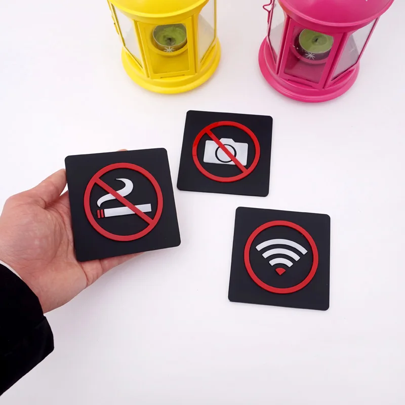 Логотип Black Ban Wi Fi вывеска без дыма фото индикатор для публичного магазина 3D
