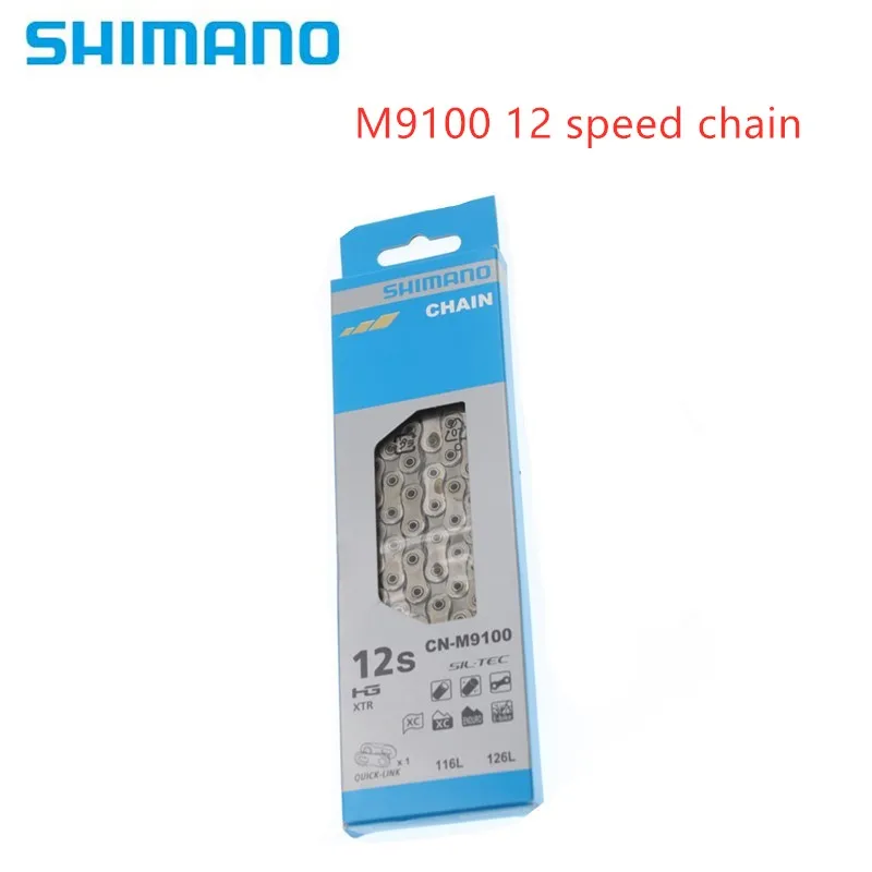 

SHIMANO XTR M9100 Chain 11/12 Speed MTB Mountain Bike Chain M9100 116L 126L 138L with Quick Link 1 Pair