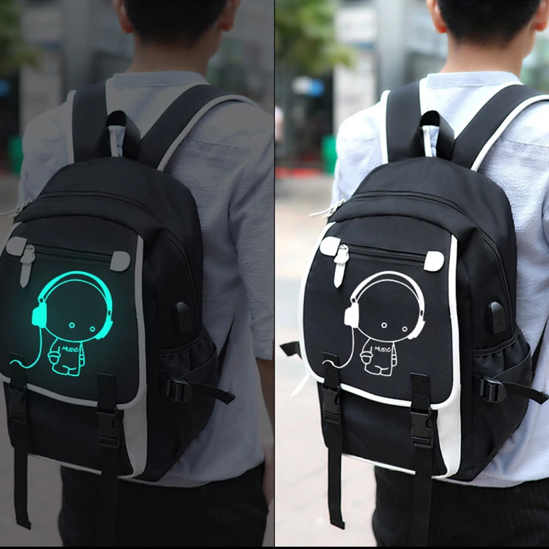 

DC.MeiLun Fashion Backpacks Student Luminous Animation School Bags For Boy Girl Teenager USB Charge Computer Laptop Back pack