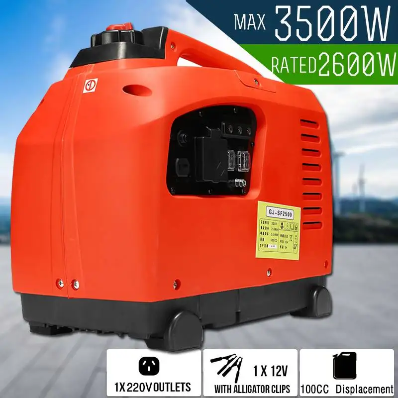 3500W бесшумный цифровой бензиновый Мощность инверторный генератор на открытом воздухе с немодулированной синусоидальной волны бензиновый генератор Мощность s питание аккумулирования энергии