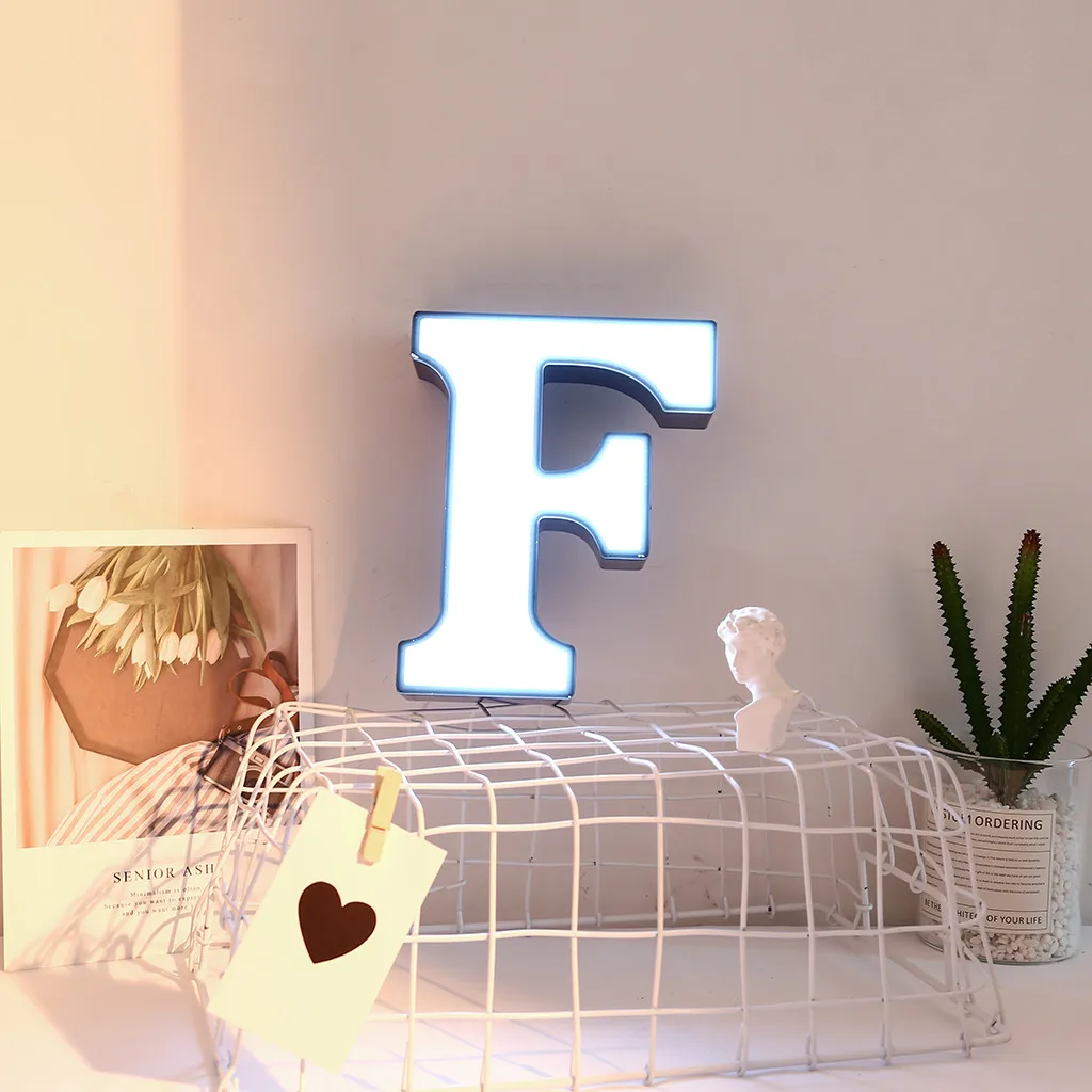 DIY 26 букв светодиодный ночник английский Marquee знак Алфавит 3D Настенный ночник t домашний Свадебный день рождения Жених