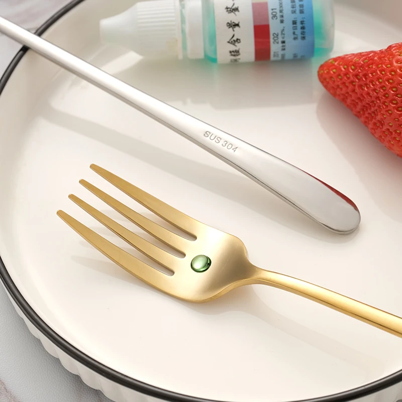 1 главный столовая вилка для фруктов нержавеющая сталь Вилка торта черного и