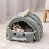 portable pet cat bed dinosaur small dog house for cats lovely puppy mat soft sofa mat nest warm kitten sleeping mats products