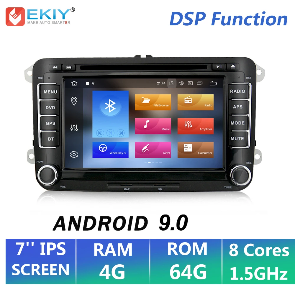 EKIY 7 &quotips Android 9 0 автомобильный мультимедийный плеер 2 Din Авто Радио стерео аудио