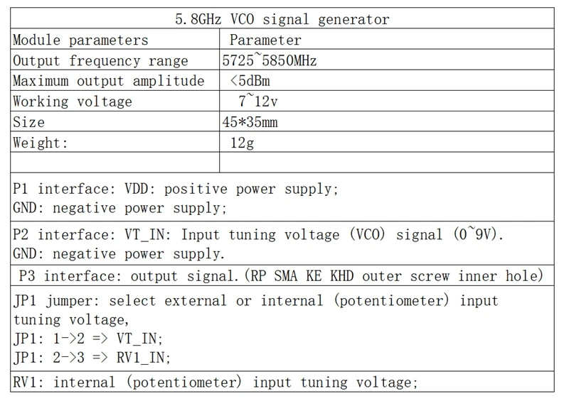 5.8G RF microwave voltage controlled oscillator, VCO, sweep signal source, signal generator