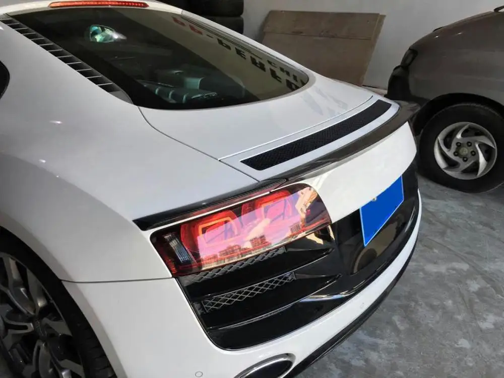 Задний спойлер на крышу багажника для audi R8 v8 v10 из углеродного волокна/FRP наклейка