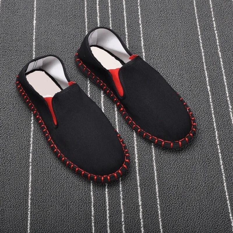 

2021 Fashion New Cloth Shoes Men's Casual Student Canvas Shoes Lazy Couple Shoes Board Color Ghost Face Embroidery