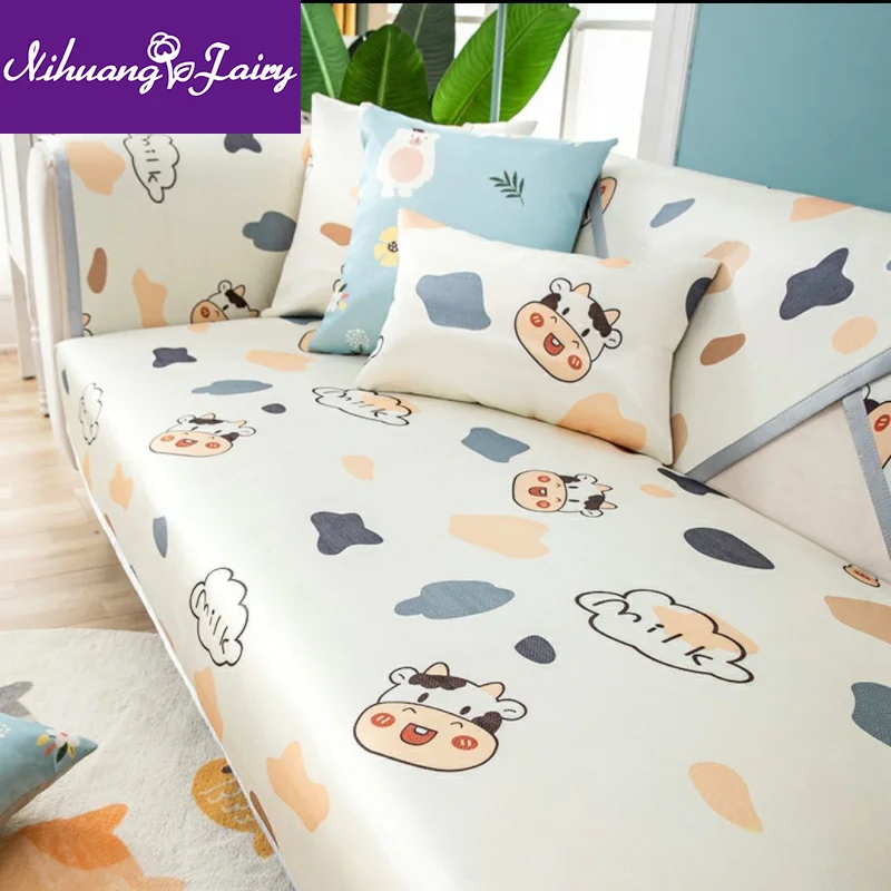 

Ice silk sofa cushion summer summer style mat seat cushion cartoon non-slip simple modern leather sofa cover