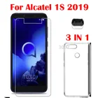 3 в 1 чехол + закаленное стекло для камеры для Alcatel 1S 2019 5024d Защитное стекло для экрана для Alcatel 1S 2019 2.5D стекло