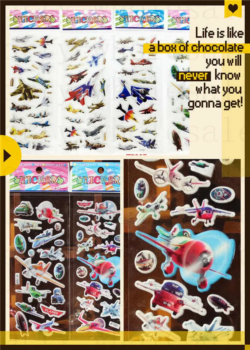 3D с героями мультфильма Самолеты Скрапбукинг &amp Бумага Crafs наклеек много-Дети